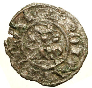 obverse: MESSINA. Federico II di Svevia (1197-1250) Denaro 1245. Lettere IPR abbreviate R/ Croce. Spahr 135; MIR 100   (g. 0,64)  MI    BB