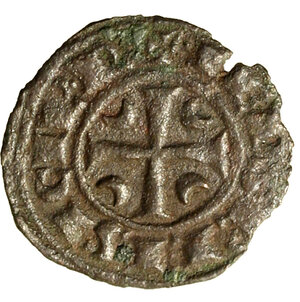 reverse: MESSINA. Federico II di Svevia (1197-1250) Denaro 1245. Lettere IPR abbreviate R/ Croce. Spahr 135; MIR 100   (g. 0,64)  MI    BB