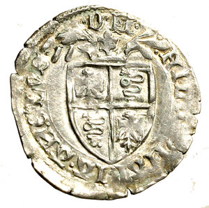 obverse: MILANO. Filippo Maria Visconti (1412-1447) Grosso da 2 soldi. Stemma coronato R/ S. Ambrogio seduto. Crippa 4     AR     RARO    +SPL