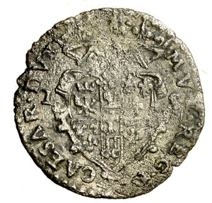 obverse: MODENA. Cesare d Este (1597-1628) Muraiola. Stemma coronato R/ S. Geminiano stante di fronte, benedicente e con pastorale. MIR 706.  (g. 1,41)   MI    RARO    SPL