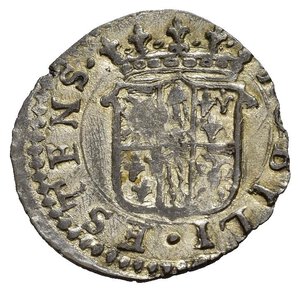reverse: MODENA. Francesco I d Este (1629-1658). Muraiola. Mi (1,35 g). D/ testa a destra. R/ Stemma coronato. Ottima argentatura. SPL
