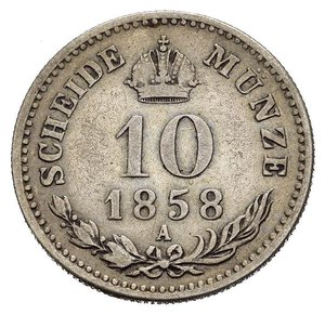 reverse: AUSTRIA. Francesco Giuseppe I. 10 Kreuzer 1858 A 