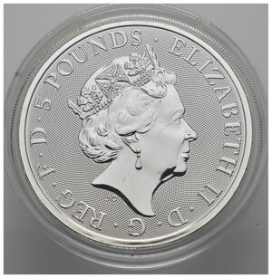 obverse: GRAN BRETAGNA. Elisabetta II. 5 pounds 2018 