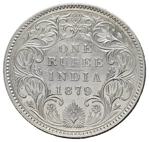reverse: INDIA BRITANNICA. East India Company. Victoria. Rupia 1879. Ag. qFDC
