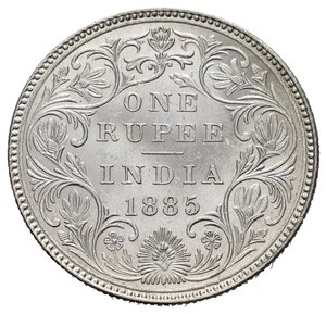 reverse: INDIA BRITANNICA. East India Company. Victoria. Rupia 1885. Ag. qFDC