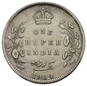 reverse: INDIA BRITANNICA. Edoardo VII. Rupia 1904. Ag. BB