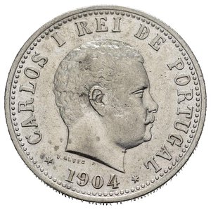 obverse: INDIA PORTOGHESE. Carlos I. 1 Rupia 1904. Ag. SPL