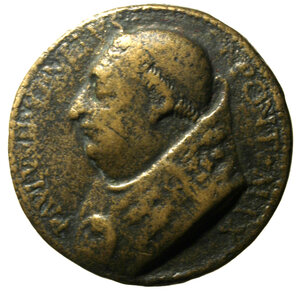 obverse: ROMA. Paolo II (1464-1471) Medaglia fusa (opus: Cristoforo di Geremia) (38,9 mm). Busto a sn. con piviale. R/ Scena di udienza pubblica di Paolo II. Modesti 111     AE    RARO    +BB