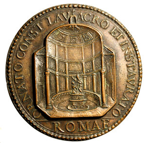 reverse: ROMA. Urbano VIII (1623-1644) Medaglia A/ XIIII  (Opus: G. Mola) (Ø: mm. 40). Busto a ds. con piviale ornato R/ Veduta del Battistero di S. Giovanni in Laterano. Miselli 288.   AE    RARO    FDC