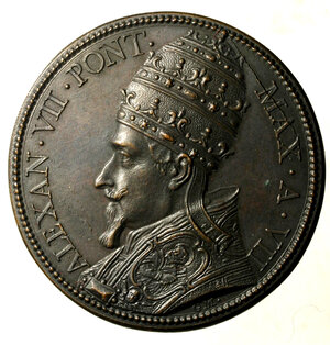 obverse: ROMA. Alessandro VII (1655-1667) Medaglia A/ VII (1661) (Opus: G. Morone) (Ø: mm. 42,5). Busto a sn. con triregno e piviale R/ Veduta e pianta di Piazza S. Pietro e del colonnato. Miselli 589; Bartolotti 661 a.      AE    RARO   FDC