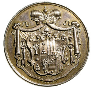 obverse: ROMA. Sede Vacante (1914) Medaglia emessa dal Maresciallo del Conclave Principe Mario Chigi (opus: P. PASINATI) (Ø: mm. 28,7) Stemma R/ MARIVS PRINCEPS CHISIVS S . R . E . MARESCHALLVS PERPETVVS MCMXIV in 7 righe. Boccia 113.    AE      RARA    FDC