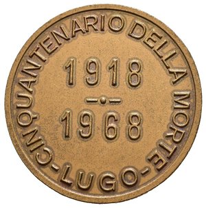 reverse: Medaglie Italiane. Lugo (Ravenna). 50° anniversario morte di Francesco Baracca 1918-1968. AE (26,15 g - 39,8 mm). Opus Cipriani. qFDC