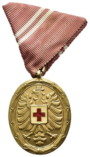 obverse: Medaglie Estere – Austria – Repubblica – Croce Rossa – I Classe Oro. Medaglia portativa con appiccagnolo ed anello al Merito 