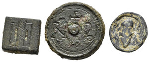 obverse: Monete Antiche. Bizantine, lotto di 3 pesi/sigilli. AE. Nr.reg.591/25