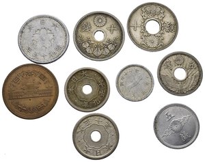 obverse: Monete mondiali. GIAPPONE. Lotto di 9 monete