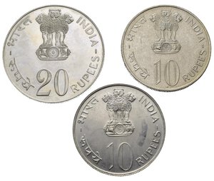 obverse: Monete Mondiali. India. Lotto di 3 monete. 