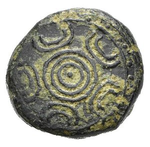 obverse: FILIPPO III ARRIDEO (323-317 a.C.). Bronzo. AE (4,22 g). D/ scudo macedone; R/ elmo macedone, sotto spiga di grano e K. Price 2072. BB.  nr.reg.595/24