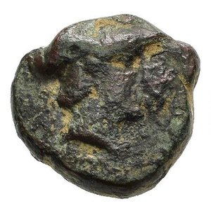 obverse: MACEDONIA. DEMETRIO POLIORCETE (294-283 a.C.). Salamina. Bronzo. AE (1,93 g). D/ testa elmata di Atena a destra; R/ prua di nave, sopra BA, sotto M.Tziambazis 26. BB.  nr.reg.593/24