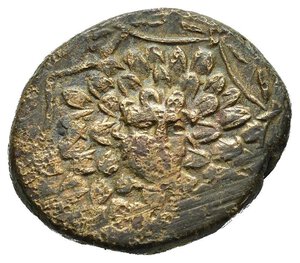 obverse: PAFLAGONIA. SINOPE. Periodo di Mitridate VI (85-65 a.C.). Bronzo. AE (7,25 g). D/ Egida; R/ Vittoria incedente a destra, regge corona e ramo di palma, ΣΙΝ - ΩΠΗΣ. HGC 7, 419. BB. nr.reg.593/24