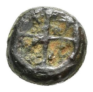 reverse: RODI. Kamiros. AE10 mm. V secolo a.C. circa. AE (1,43 g). D/ foglia di fico; R/ ruota a quattro raggi. Cfr. BMC 15. BB. nr.reg.593/24