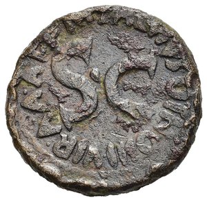 reverse: AUGUSTO (27 a.C.-14 d.C.). Roma. Asse. M.Salvius Otho monetiere. 7 a.C. AE (11,75 g). D/ CAESAR AVGVST PONT MAX TRIBVNIC POT T, testa nuda di Augusto a destra; R/  M SALVIVS OTHO III VIR AAA FF attorno ad S-C. RIC 431. BB. nr.reg.594/24
