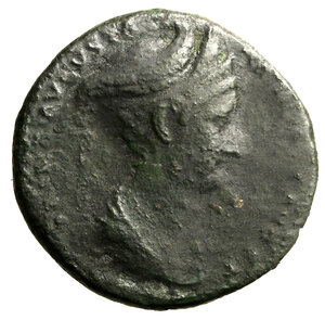 obverse: SABINA (moglie di Adriano) Sesterzio. D/ Busto diad. a ds. R/ Anepigrafe. Cerere seduta a sn. AE (g. 22,78 mm. 32) C. 69; RIC 1019. qBB