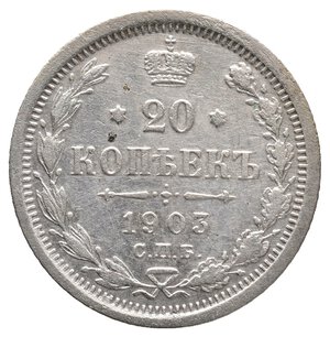 obverse: RUSSIA -  20 copechi argento 1903