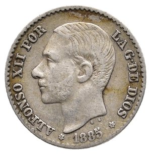 obverse: SPAGNA - 50 centimos argento 1885