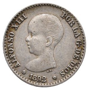 obverse: SPAGNA - 50 centimos argento 1892