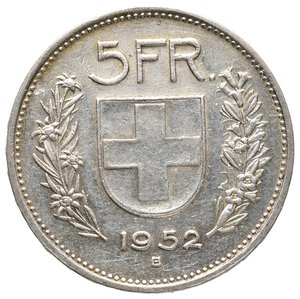 obverse: SVIZZERA - 5 Francs argento 1952 RARA