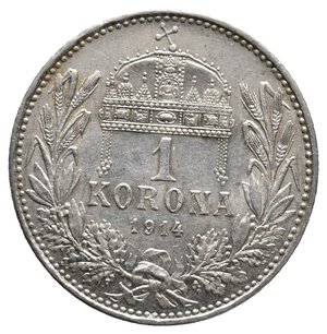 obverse: UNGHERIA - Franz Joseph - 1 Korona argento 1914 alta conservazione