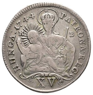 obverse: UNGHERIA - Maria Theresia - 15 Krajkzar  argento 1744