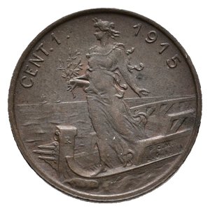 obverse: REGNO D ITALIA - 1 Centesimo 1915 Braccio Piu spesso 