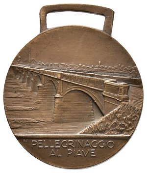 reverse: Medaglia Fascista  ai Mutilati  1928 Pellegrinaggio al piave - diam.36 mm