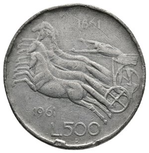 obverse: FALSO EPOCA - Repubblica Italiana  - 500 Lire 1961 Centenario