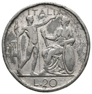 obverse: FALSO EPOCA - Regno d Italia  - 20 Lire Littore  1928