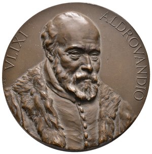 obverse: Medaglia coniata, emessa nel 1907, 3° centenario della morte di Ulisse Aldrovandi (1522-1607) medico - diam.65,5 mm