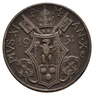 obverse: VATICANO - Pio XI - 10 Centesimi 1931