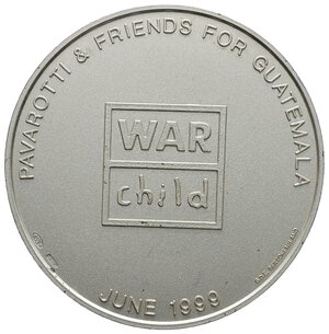reverse: Medaglia War Child Pavarotti e friends - argento 1999  - diam.60 mm