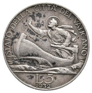 obverse: VATICANO - Pio XI - 5 Lire argento 1932