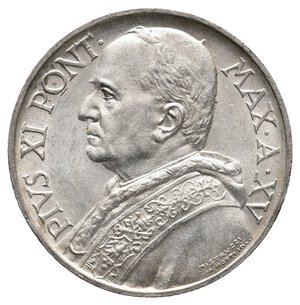 reverse: VATICANO - Pio XI - 5 Lire argento 1936 FDC