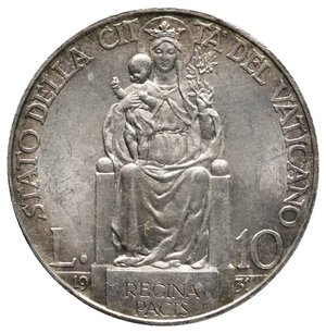 obverse: VATICANO - Pio XI - 10 Lire argento 1931 FDC