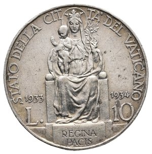 obverse: VATICANO - Pio XI - 10 Lire argento 1933/34