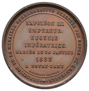 reverse: 
Francia . Napoleone III Commemorazione matrimonio 1853 - diam.32 mm