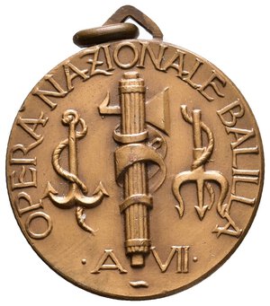 reverse: Medaglia 3° Crociera Mediterranea - opera nazionale balilla a.VII - Diam.32 mm