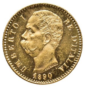 obverse: Regno d Italia - Umberto I - 20 Lire oro 1890 FDC QFDC