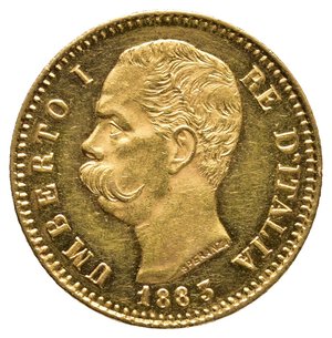 obverse: Regno d Italia - Umberto I - 20 Lire oro 1883 QFDC