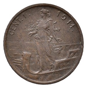 obverse: Regno d Italia - Vittorio Emanuele III - 1 Centesimo Prora 1911 RARA