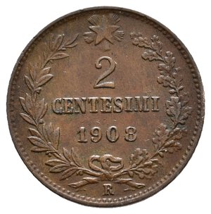 obverse: Regno d Italia - Vittorio Emanuele III - 2 Centesimi Valore 1908