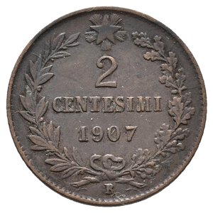 obverse: Regno d Italia - Vittorio Emanuele III - 2 Centesimi Valore 1907 RARA